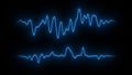 Sound wave line signal. Waveform audio spectrum. FUI, HUD element