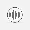 Sound Wave linear vector concept round icon