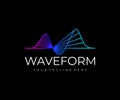Sound wave logo design. Music waveform vector design Royalty Free Stock Photo