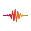 SOUND WAVE LOGO TEMPLATE VECTOR ICON ILLUSTRATION Royalty Free Stock Photo