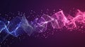 Sound wave low poly wireframe banner template. Polygonal illuminated media player digital equalizer mesh art illustration. 3D Royalty Free Stock Photo