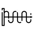 Sound wave model icon, outline style