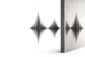 A sound wave passing through a concrete wall. Space for text. Royalty Free Stock Photo