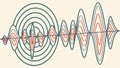 Sound wave pattern design, audio and frequency visualization vector design Generative AI Royalty Free Stock Photo