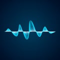 Sound wave pattern. Equalizer graf design. Abstract blue digital waveform. Vector illustration isolated on dark background Royalty Free Stock Photo