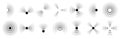 Sound wave. Radar effect icon. Line target signal or concentric circular pattern. Light audio graphic. Round air