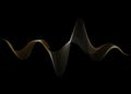Sound wave rhythm background. Gold monochrome effect digital Sound Wave equalizer, technology and earthquake wave concept, golden Royalty Free Stock Photo