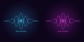 Sound wave shape with microphone for virtual voice assistant. Abstract audio wave, voice search and control Royalty Free Stock Photo