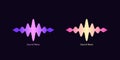 Sound wave shape for virtual voice assistant. Abstract audio wave, voice command control, waveform with gradient Royalty Free Stock Photo