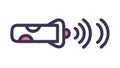 Sound wave speaker icon, dynamic audio communication technology, vector design Generative AI Royalty Free Stock Photo