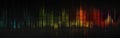 Sound wave with spectral colours. Abstract image of musical equalizer. Colorful equalizer on black background Royalty Free Stock Photo