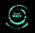 Sound wave spiral form. Vector illustration on black background