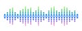 Sound Wave Symbol Feature Evenly Spaced, Horizontal Line With Sinusoidal Dotted Waves That Peak And Trough Symmetrically