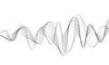 Sound wave vector background. Audio music soundwave. Voice frequency form illustration. Vibration beats in waveform Royalty Free Stock Photo