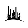 Sound wave vector logo design. Music wave icon logo design template. Royalty Free Stock Photo