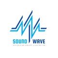 Sound wave - vector logo template concept illustration. Abstract creative sign. Design element Royalty Free Stock Photo