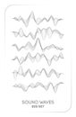 Sound wave vector . Vector music voice vibration, song waveform digital spectrum, audio pulse and waveform frequency