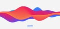 Sound wave visualiztion. 3D colorful solid waveform. Voice sample pattern. Royalty Free Stock Photo