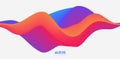 Sound wave visualiztion. 3D colorful solid waveform. Voice sample pattern. Royalty Free Stock Photo