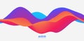 Sound wave visualiztion. 3D colorful solid waveform. Voice sample pattern. Royalty Free Stock Photo