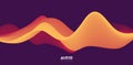 Sound wave visualiztion. 3D orange solid waveform. Voice sample pattern. Royalty Free Stock Photo
