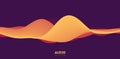Sound wave visualiztion. 3D orange solid waveform. Voice sample pattern. Royalty Free Stock Photo