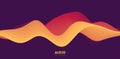 Sound wave visualiztion. 3D orange solid waveform. Voice sample pattern. Royalty Free Stock Photo