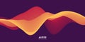 Sound wave visualiztion. 3D orange solid waveform. Voice sample pattern. Royalty Free Stock Photo