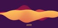 Sound wave visualiztion. 3D orange solid waveform. Voice sample pattern. Royalty Free Stock Photo