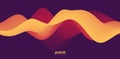 Sound wave visualiztion. 3D orange solid waveform. Voice sample pattern. Royalty Free Stock Photo