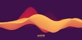 Sound wave visualiztion. 3D orange solid waveform. Voice sample pattern. Royalty Free Stock Photo