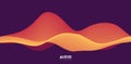 Sound wave visualiztion. 3D orange solid waveform. Voice sample pattern. Royalty Free Stock Photo