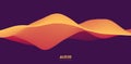 Sound wave visualiztion. 3D orange solid waveform. Voice sample pattern. Royalty Free Stock Photo