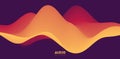 Sound wave visualiztion. 3D orange solid waveform. Voice sample pattern. Royalty Free Stock Photo