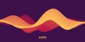 Sound wave visualiztion. 3D orange solid waveform. Voice sample pattern. Royalty Free Stock Photo