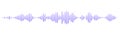 Sound wave or voice message waveform. Podcast, media record, radio signal. Decibel audio record icon isolated on white