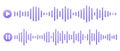 Sound wave or voice message waveform. Podcast, media record, radio signal. Decibel audio record icon isolated on white