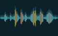 Sound waveform equalizer lines illustration