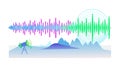 Sound Waves Audio Visualization - Digital Music Tech, vector design Generative AI Royalty Free Stock Photo