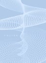 Sound waves. Big data visualization. Array with dynamic particles. Abstract grid design. 3d vector illustration for science or Royalty Free Stock Photo
