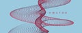 Sound waves. Big data visualization. Array with dynamic particles. Abstract grid design. 3d vector illustration for science or Royalty Free Stock Photo
