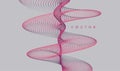 Sound waves. Big data visualization. Array with dynamic particles. Abstract grid design. 3d vector illustration for science or Royalty Free Stock Photo