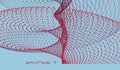 Sound waves. Big data visualization. Array with dynamic particles. Abstract grid design. 3d vector illustration for science or Royalty Free Stock Photo