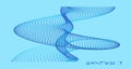 Sound waves. Big data visualization. Array with dynamic particles. Abstract grid design. 3d vector illustration for science or Royalty Free Stock Photo