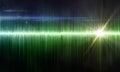 green sound waves on black background