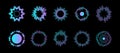 Sound waves. Circle music soundwave. Radial circular frequency effect. Audio equalizer geometric shapes. Voice vibration