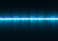 Sound waves dark blue light. Abstract technology background Royalty Free Stock Photo