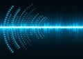 Sound waves dark blue light. Abstract technology background Royalty Free Stock Photo