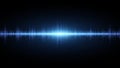 Sound waves of light blue on a dark background. Background for the radio, club, party. Vibration of light. Bright flash of light w Royalty Free Stock Photo