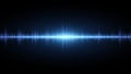 Sound waves of light blue on a dark background. Background for the radio, club, party. Vibration of light. Bright flash of light w Royalty Free Stock Photo